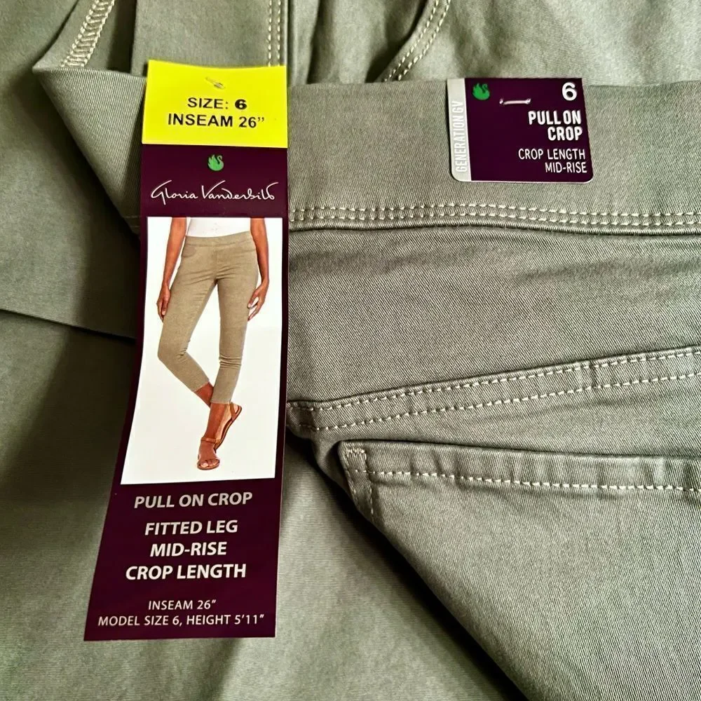 GLORIA VANDERBILT Ladies All-Around Slimming Effect Pull On FittedLeg Crop Pants - Picture 6 of 6